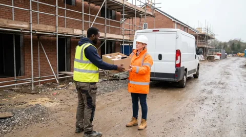 Maine Couriers delivering urgent materials to a construction site