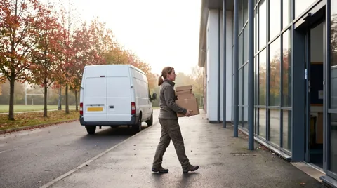 Maine Couriers delivering secure exam papers to a school