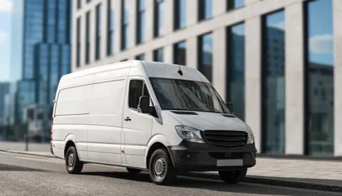 Plain unbranded white-label delivery van