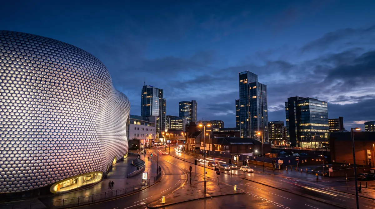 Birmingham skyline — dedicated courier in the West Midlands